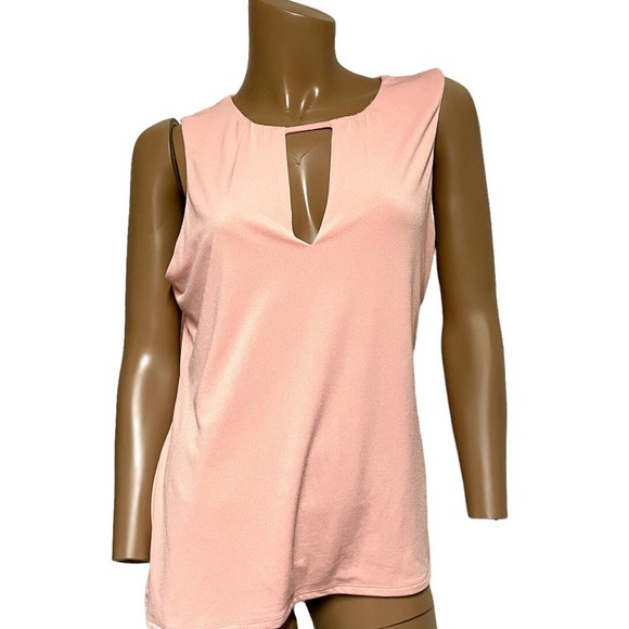 women’s EXPRESS peach blouse large keyhole front sleeveless T2 2875 - Picture 6 of 6